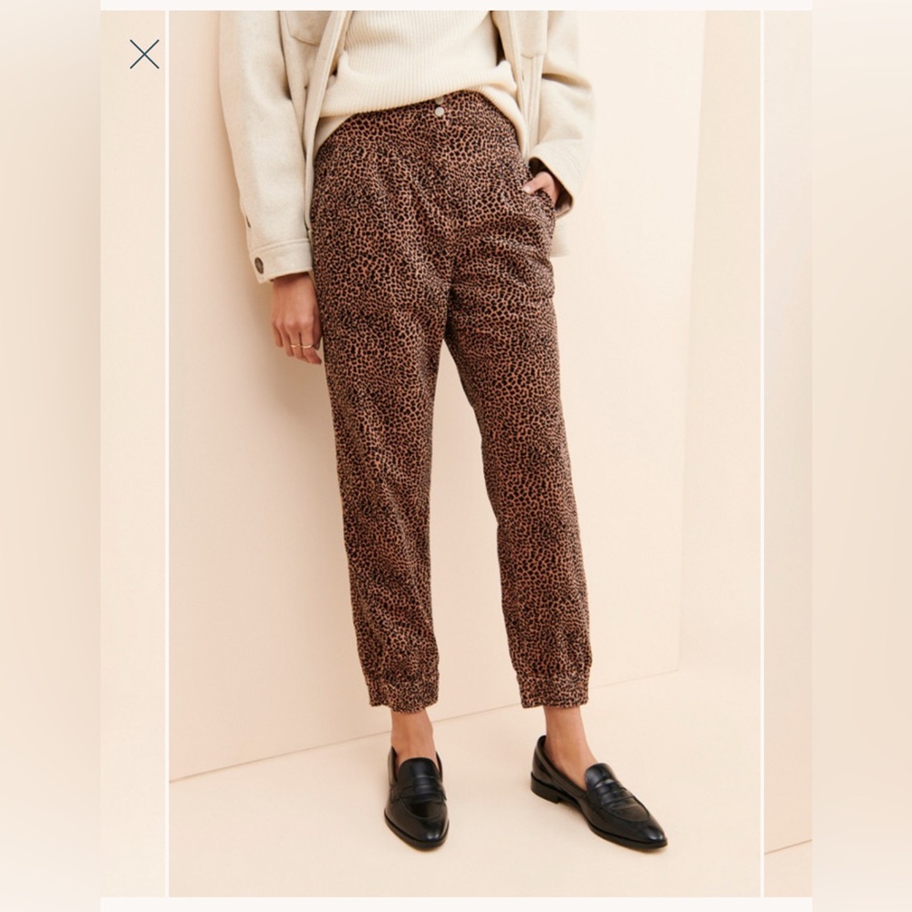 Anthropologie Kaela Leopard Corduroy Trouser Joggers